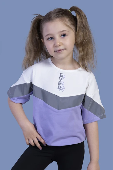 Toontoy Kız Çocuk Reflektör Detaylı Garnili Tişört - 10
