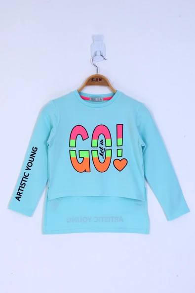 Toontoy Kız Çocuk Letis Go Baskılı Tişört - Resim 10