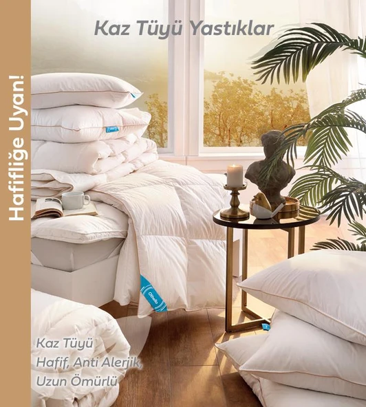 KAZTÜYÜ YASTIK 50X70 KREM - 3