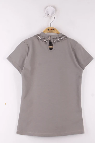 Toontoy Kız Çocuk Yaka Dantelli Okul Tişört - 2