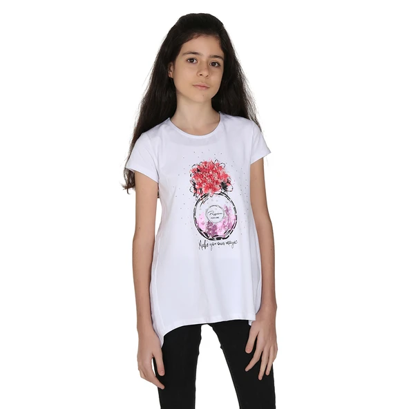 Toontoy Kız Çocuk Parfüm Nakışlı T-Shirt - 7