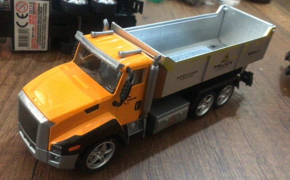 Oyuncak İnşaat Kamyonları Kazıcı Mikser Kasalı Taşıyıcı 3 lü Metal Set - 12