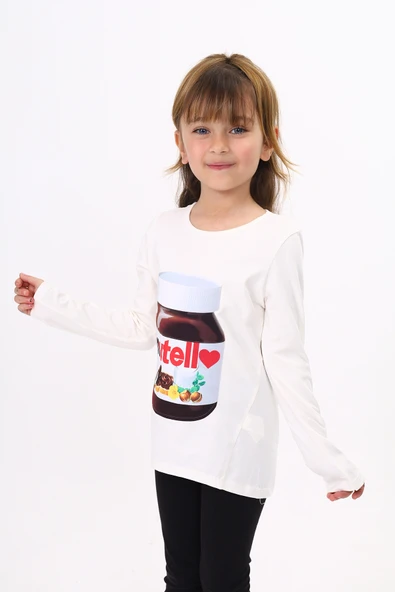 Toontoy Kız Çocuk Nutella Baskılı T-Shirt - Resim 12
