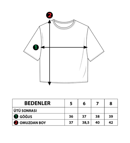Toontoy Kız Çocuk Dijital Baskılı Arkası Detaylı Tişört - 6