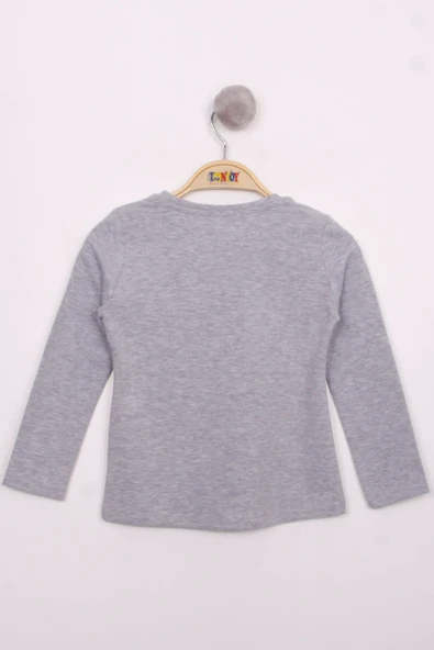 Toontoy Kız Çocuk Göğsü Pul Nakışlı T-Shirt - 12