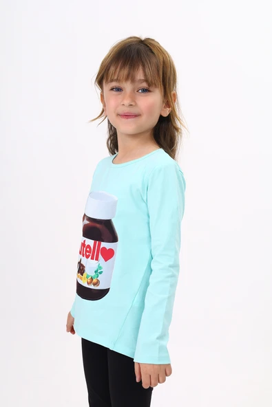 Toontoy Kız Çocuk Nutella Baskılı T-Shirt - Resim 7