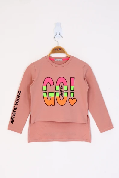 Toontoy Kız Çocuk Letis Go Baskılı Tişört - Resim 6