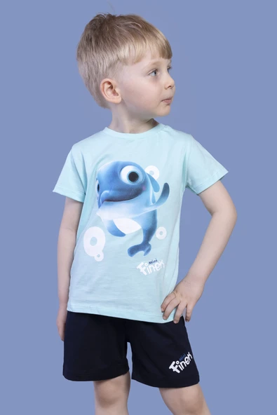 Toontoy Erkek Çocuk Balık Baskılı Şortlu Takım