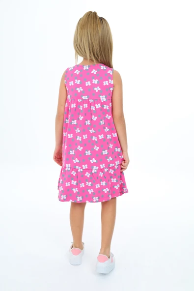 Toontoy Kız Çocuk Komple Desenli Elbise - Resim 7