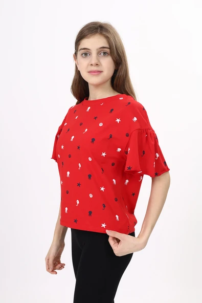 Toontoy Kız Çocuk Baskılı Tişört - 11