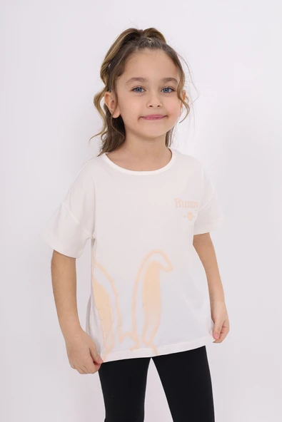 Toontoy Kız Çocuk Bunny Baskılı Tişört - 9
