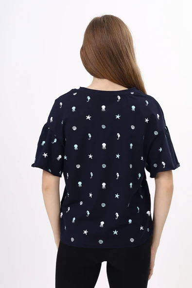 Toontoy Kız Çocuk Baskılı Tişört - 9