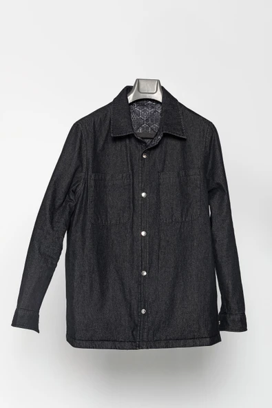 Erkek Regular Fit Çift Taraflı Kapitoneli Baharlık Kot Ceket Mont - 9