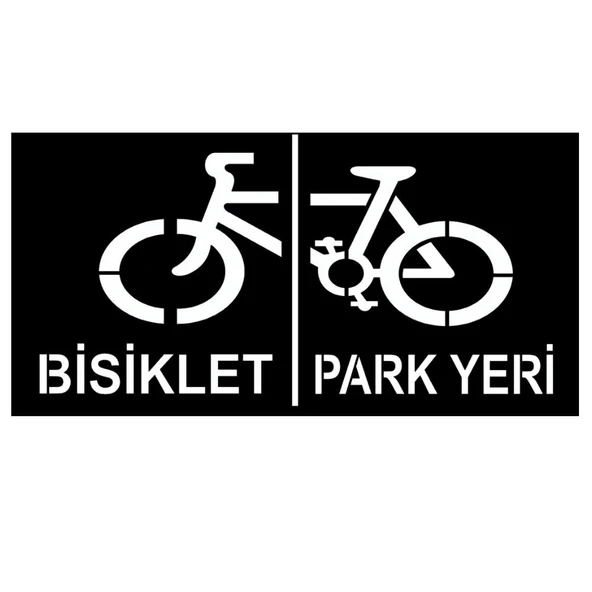 Bisiklet Park Alanı Şablonu Otopark Boya Şablonu Bisiklet Sembolü İmalatı 100x200 cm