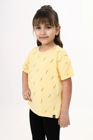 Toontoy Kız Çocuk Baskılı Tişört - 12