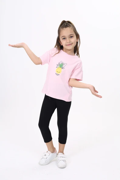 Toontoy Kız Çocuk Baskılı Tişört - 10