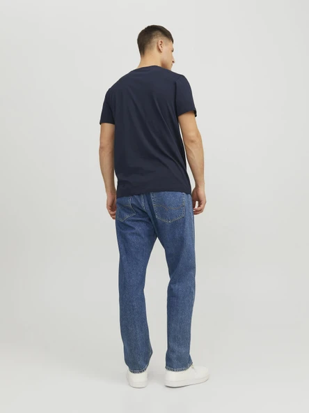 JACK JONES Yazı Detaylı Bisiklet Yaka Erkek Tişört 12233999 - 3