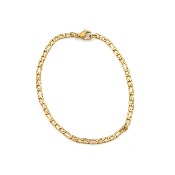 Çelik Bileklik Altın Kaplama Erkek Figaro Model-EBLK-522 ürün görseli