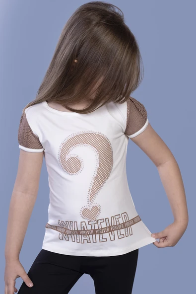 Toontoy Kız Çocuk Nakışlı Taş İşlemeli Tişört - 11