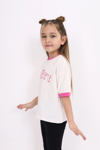Toontoy Kız Çocuk Baskılı Tişört - 5