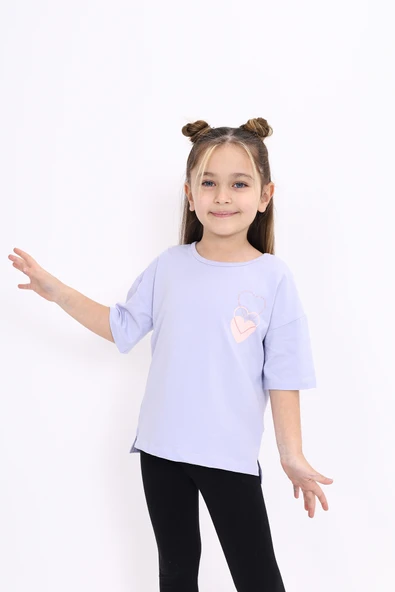 Toontoy Kız Çocuk Baskılı Tişört - 7