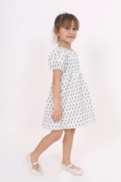 Toontoy Kız Çocuk Lale Desenli Elbise - 12