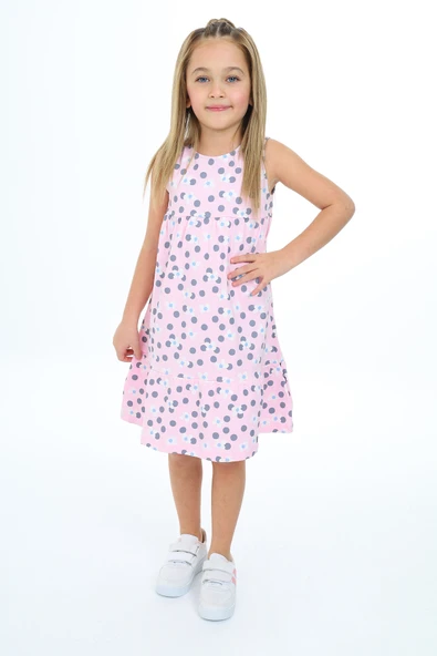 Toontoy Kız Çocuk Komple Desenli Elbise - Resim 9