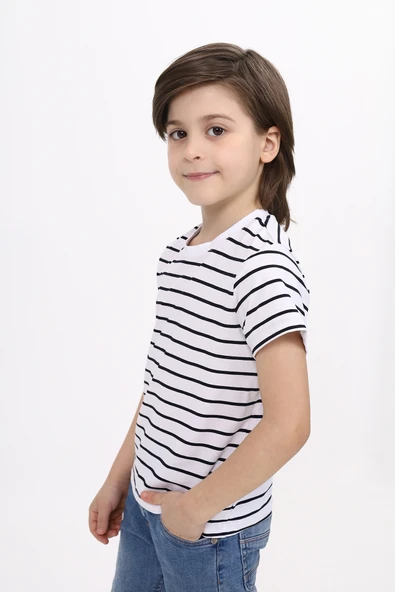Toontoy Unisex Çocuk Çizgili Tişört - 12