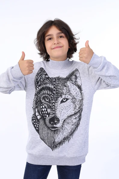 Toontoy Erkek Çocuk Kurt Baskılı Sweatshirt - 7