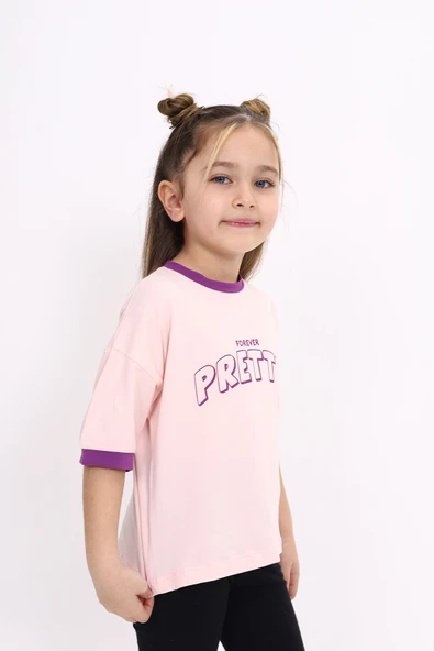 Toontoy Kız Çocuk Baskılı Tişört - 8