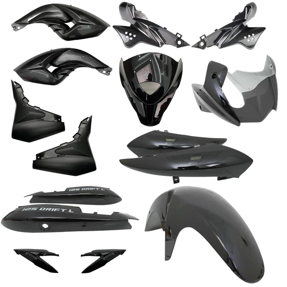 Mondial Drift 125L Kaporta Seti Siyah ürün görseli 1