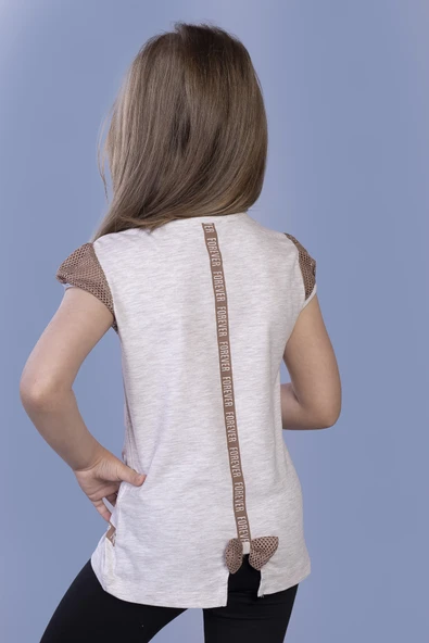 Toontoy Kız Çocuk Nakışlı Taş İşlemeli Tişört - 2