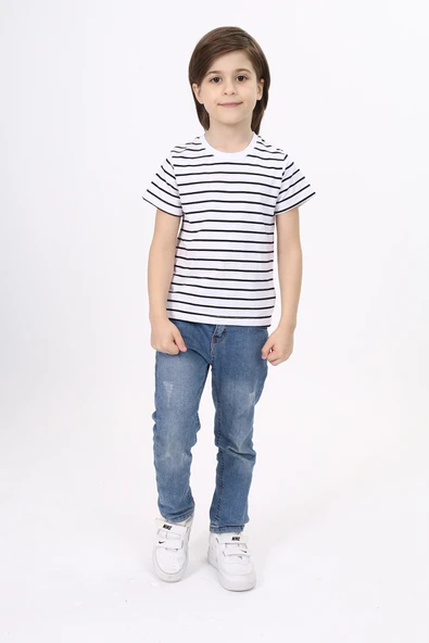 Toontoy Unisex Çocuk Çizgili Tişört - 11