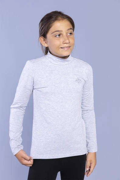 Toontoy Kız Çocuk Nakışlı Balıkçı Yaka Okul Tişörtü - 9