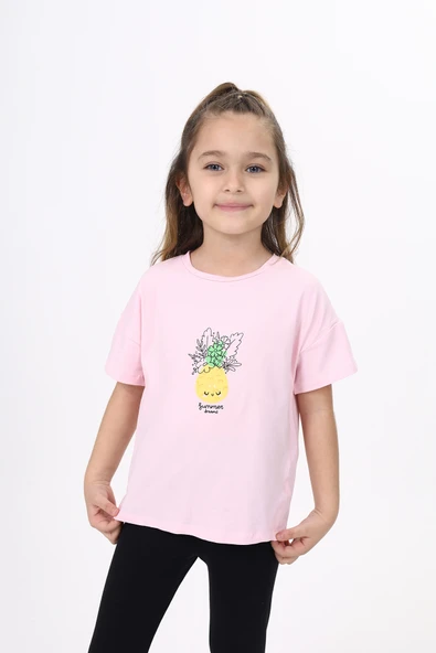 Toontoy Kız Çocuk Baskılı Tişört - 12