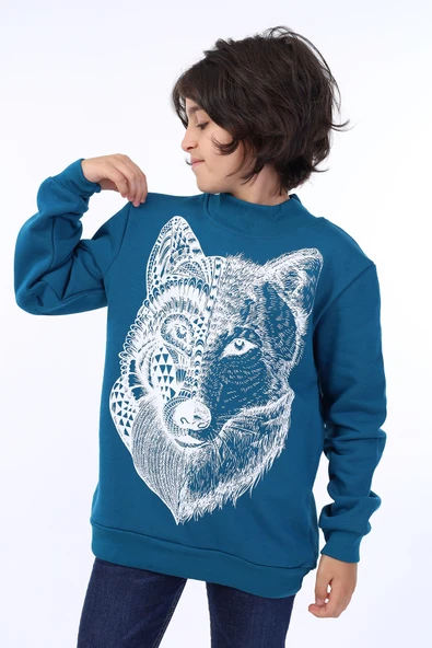 Toontoy Erkek Çocuk Kurt Baskılı Sweatshirt - 12