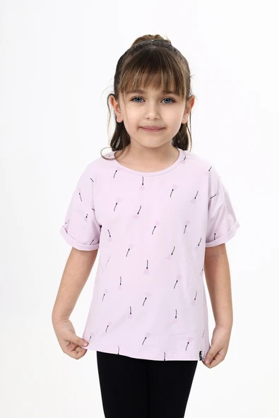 Toontoy Kız Çocuk Baskılı Tişört