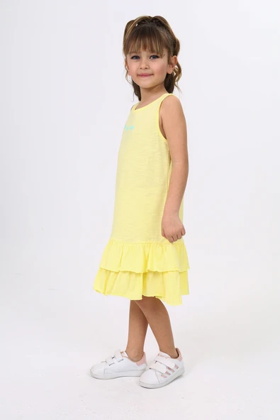 Toontoy Kız Çocuk Baskılı Elbise - 4