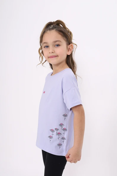 Toontoy Kız Çocuk Nakışlı Tişört - 12