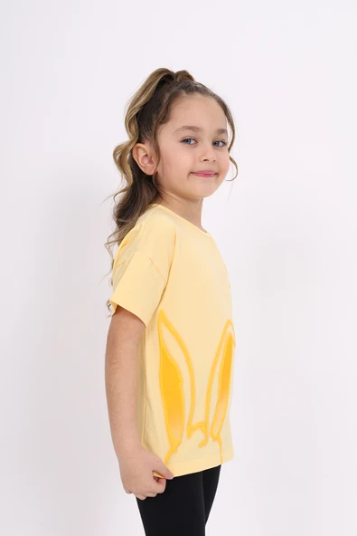 Toontoy Kız Çocuk Bunny Baskılı Tişört - 3