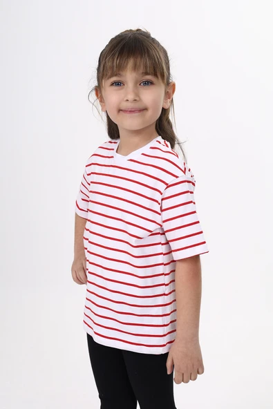 Toontoy Unisex Çocuk Çizgili Tişört - 7