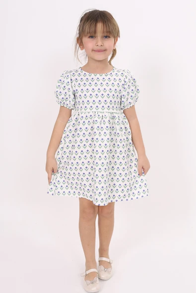 Toontoy Kız Çocuk Lale Desenli Elbise - 10