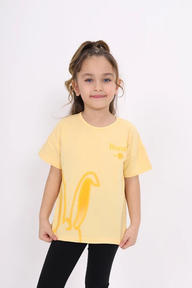 Toontoy Kız Çocuk Bunny Baskılı Tişört