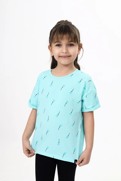 Toontoy Kız Çocuk Baskılı Tişört - 11