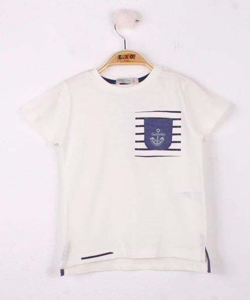 Toontoy Erkek Çocuk Cep Üstü Çapa Nakışlı T-Shirt - 4