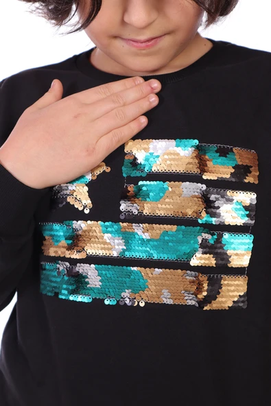 Toontoy Erkek Çocuk Kamuflaj Pullu Sweatshirt - 2