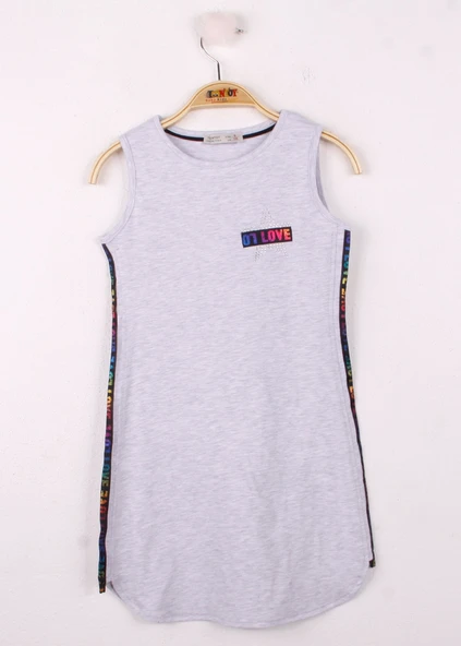 Toontoy Kız Çocuk Göğsü Yıldız Baskılı Sıfır Kol Elbise ürün görseli