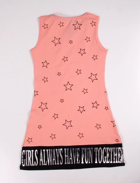 Toontoy Kız Çocuk Yıldız Baskılı Elbise - Resim 2