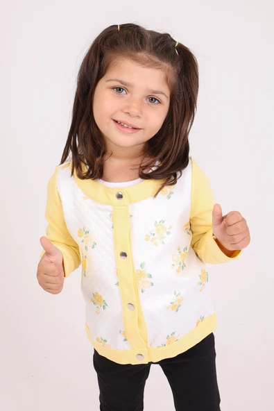Toontoy Kız Bebek Hırka Çiçek Baskılı