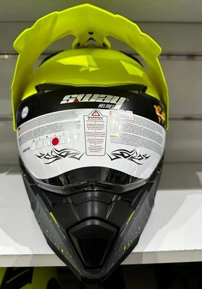 Sway Xbyc X60 Full Face Enduro Touring Adventure Kapalı Motosiklet Kaskı M Beden Kum Sarısı - Resim 5